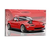 XKUGA JDM - Poster con auto rossa MX-5 Giappone di lusso con auto sportive, poster decorativo da parete su tela, poster decorativo moderno per camera da letto, per famiglia e camera da letto, 40 x 60