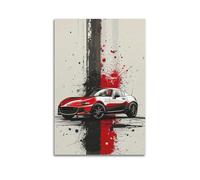 XKUGA JDM - Poster con auto rossa MX-5 Giappone di lusso, poster decorativo da parete su tela, poster decorativo moderno per camera da letto, per camera da letto, 30 x 45 cm