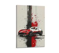XKUGA JDM - Poster con auto rossa MX-5 Giappone di lusso, poster decorativo da parete su tela, poster decorativo moderno per camera da letto, per famiglia e camera da letto, 40 x 60 cm
