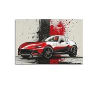 XKUGA JDM - Poster con auto rossa MX-5 Giappone di lusso, poster decorativo da parete su tela, poster decorativo moderno per camera da letto, per camera da letto, 30 x 45 cm