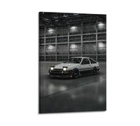 XKUGA JDM - Poster con auto sportive AE86 Trueno Racing Drift, poster decorativo da parete su tela, stampa moderna, per camera da letto, per camera da letto, 60 x 90 cm