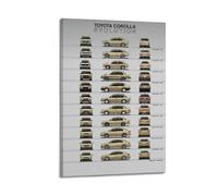 XKUGA JDM - Poster decorativo da parete su tela, motivo auto sportiva, motivo: Corolla, evoluzione, decorazione moderna per camera da letto, per camera da letto, 50 x 75 cm