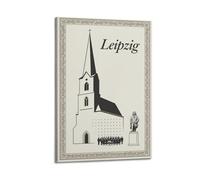 XKUGA Poster a tema vintage con musica e viaggi, Lipsia, Bach, barocco, classico, poster decorativo su tela, poster decorativo moderno per camera da letto, per camera da letto, 30 x 45 cm
