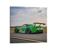 XKUGA Poster da parete su tela, motivo "German Racing 911 RSR - Supercar alla deriva, poster decorativo moderno su tela, poster decorativo per la camera da letto e per la famiglia", 50 x 50 cm