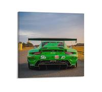 XKUGA Poster da parete su tela, motivo "German Racing 911 RSR - Supercar alla deriva, poster decorativo moderno su tela, poster decorativo per la camera da letto e per la famiglia", 50 x 50 cm