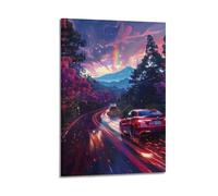 XKUGA Poster decorativo da parete con auto di lusso Italia, Giulia Quadrifoglio con auto sportiva, poster decorativo da parete su tela, poster decorativo moderno per camera da letto, 30 x 45 cm