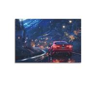 XKUGA Poster decorativo da parete con auto di lusso Italia, Giulia Quadrifoglio, poster decorativo da parete su tela, poster decorativo moderno per la camera da letto, 40 x 60 cm