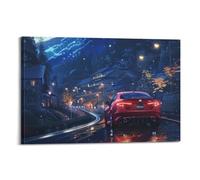 XKUGA Poster decorativo da parete con auto di lusso Italia, Giulia Quadrifoglio, poster decorativo da parete su tela, poster decorativo moderno per camera da letto, per camera da letto, 60 x 90 cm