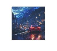 XKUGA Poster decorativo da parete con auto di lusso Italia, Giulia Quadrifoglio, poster decorativo da parete su tela, poster decorativo moderno per camera da letto, per camera da letto, 60 x 60 cm