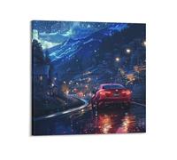 XKUGA Poster decorativo da parete con auto di lusso Italia, Giulia Quadrifoglio, poster decorativo da parete su tela, poster decorativo moderno per la camera da letto, 40 x 40 cm