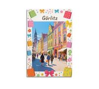 XKUGA Poster decorativo da parete in stile retrò, motivo: Görlitz, città vecchia, con stampa moderna su tela, poster decorativo per la camera da letto, 30 x 45 cm