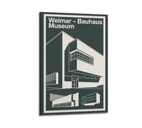 XKUGA Poster decorativo da parete in stile retrò, motivo: museo della Germania Weimar Bauhaus, stampa artistica su tela, poster decorativo moderno, per camera da letto, 40 x 60 cm