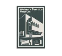 XKUGA Poster decorativo da parete in stile retrò, motivo: museo della Germania Weimar Bauhaus, stampa artistica su tela, poster decorativo moderno, per camera da letto, 40 x 60 cm