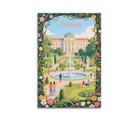 XKUGA Poster decorativo da parete in stile retrò, motivo: Palazzo Barocco di Potsdam, stampa artistica su tela, poster decorativo moderno, per camera da letto, 30 x 45 cm