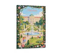 XKUGA Poster decorativo da parete in stile retrò, motivo: Palazzo Barocco di Potsdam, stampa artistica su tela, poster decorativo moderno, per camera da letto, per camera da letto, 50 x 75 cm