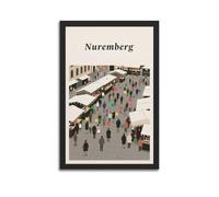 XKUGA Poster decorativo da parete su tela, motivo: Mercatino di Natale tedesco di Norimberga, vintage, stampa artistica su tela, poster decorativo moderno, per camera da letto, per camera da letto, 40