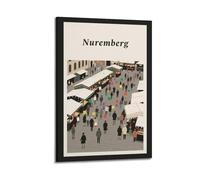 XKUGA Poster decorativo da parete su tela, motivo: Mercatino di Natale tedesco di Norimberga, vintage, stampa artistica su tela, poster decorativo moderno, per camera da letto, per camera da letto, 40