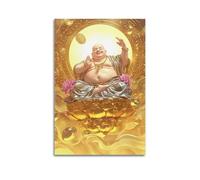 XKUGA Poster religioso con Buddha Maitreya sul trono di loto, poster decorativo da parete su tela, poster decorativo moderno per camera da letto, per camera da letto, 30 x 45 cm