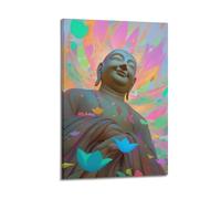 XKUGA Poster su tela con stampa di Buddhismo religioso, poster decorativo da parete con stampa moderna per camera da letto, per camera da letto, 50 x 75 cm