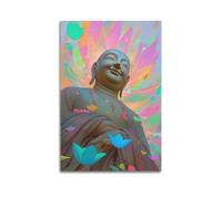 XKUGA Poster su tela con stampa di Buddhismo religioso, poster decorativo da parete con stampa moderna per camera da letto, per camera da letto, 50 x 75 cm