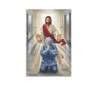 XKUGA Poster su tela, motivo: Religione con Gesù benedice i nostri eroi medici, poster decorativo da parete su tela, stampa moderna, poster decorativo per la camera da letto, 40 x 60 cm
