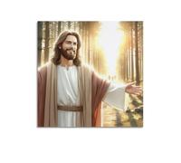 XKUGA Poster su tela, motivo: religione, cristianesimo e Gesù, decorazione artistica da parete, poster moderno, per camera da letto, per la famiglia e la camera da letto, 50 x 50 cm