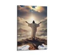 XKUGA Poster su tela, motivo: religione, cristianesimo Gesù, 5 poster, decorazione artistica da parete, poster decorativo moderno, per camera da letto, per famiglia e camera da letto, 40 x 60 cm