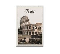 XKUGA Poster su tela, stile europeo, vintage, motivo viaggio con Colosseo e architettura romana, decorazione moderna su tela, poster decorativo per camera da letto, per camera da letto, 50 x 75 cm