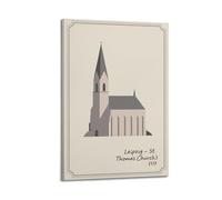XKUGA Poster su tela, stile retrò, motivo: chiesa di San Tommaso, con stampa moderna su tela, poster decorativo per camera da letto, 40 x 60 cm