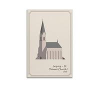 XKUGA Poster su tela, stile retrò, motivo: chiesa di San Tommaso, con stampa moderna su tela, poster decorativo per camera da letto, per camera da letto, 50 x 75 cm