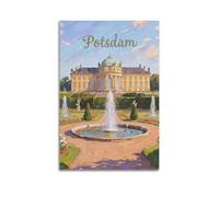 XKUGA Poster su tela, stile retrò, motivo: palazzo tedesco di Potsdam, Sanssouci, decorazione artistica da parete, poster decorativo moderno per camera da letto, 30 x 45 cm