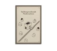 XKUGA Poster su tela, stile retrò, motivo: viaggio in Germania, città della miniera di sale, Bassa Sassonia, decorazione artistica da parete, poster decorativo moderno per camera da letto, 50 x 75 cm