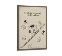 XKUGA Poster su tela, stile retrò, motivo: viaggio in Germania, città della miniera di sale, Bassa Sassonia, decorazione artistica da parete, poster decorativo moderno per camera da letto, 50 x 75 cm