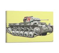 XKUGA Poster vintage con carro armato della seconda guerra mondiale Pz.Kpfw. II Ausf. Un carro armato leggero tedesco, poster decorativo da parete su tela, poster decorativo moderno per la camera da