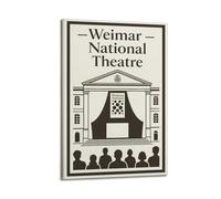 XKUGA Poster vintage da parete su tela, motivo: teatro nazionale di Weimar, stampa artistica su tela, poster decorativo moderno per la camera da letto (60 x 90 cm)