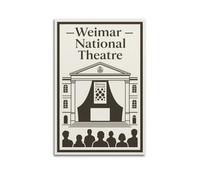 XKUGA Poster vintage da parete su tela, motivo: teatro nazionale di Weimar, stampa artistica su tela, poster decorativo moderno per la camera da letto (60 x 90 cm)