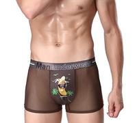 XKUN Boxer Uomo 2Pcs Uomo Ghiaccio Silk Boxer Shorts Sexy Traspirante Stampa 3D Fashion Uomo Underwear Banana Pattern Boxer Panties Uomo Biancheria Intima-D Coffee,XXL