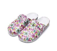 XKUN Ciabatte estive Pantofole da Lavoro Unisex Strap Flat Soft Eva Shoe Cura Cogs Spa Scarpe da Pantofole Pantofole da Laboratorio-Floral,39