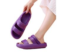 XKUN Ciabatte estive Pantofole per Famiglie Bagno Bordo Spessoto Antiscivolo Antiscivolo Sandali A Tramporo Impermeabile E Pantofole Super Soft-Purple,40-41
