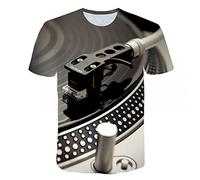 XKYDYF Uomo 3D T Shirt Magliette Estate Divertente Technics T-Shirt da Uomo Manica Corta Casual Top Shirt Maschile più Il Formato Fitness T Shirt