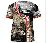 XKYDYF Uomo 3D T Shirt Magliette T-Shirt Casual A Maniche Corte con Stampa 3D T-Shirt da Cacciatore da Cacciatore di Cinghiale Harajuku