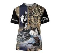 XKYDYF Uomo 3D T Shirt Magliette T-Shirt da Uomo con Stampa 3D da Caccia al Cinghiale Maglietta Casual da Cacciatore Casual A Maniche Corte con Scollo Tondo