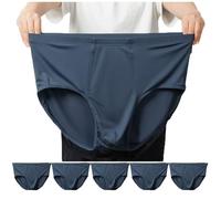 XL-8XL Slip in Seta da Uomo Taglie Forti Confezione da 5 Traspiranti Larghi A Vita Alta Morbidi for Anziani di Mezza età Biancheria Intima for Anziani(Dark Gray,8X-Large)