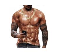 (XL, A) Muscle Wear Summer Men's Crew Neck Base Layer Shirt Short Sleeve Easter Decoration