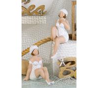 XL Badenixen Set Di 2 Pezzi 31Cm Donna Grassa Nana Figura Scultura 20024D