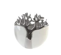 Xl ceramica albero designer vaso · bianco/argento impermeabile design d'argento Ø/altezza 21 cm apertura ovale: larghezza 9