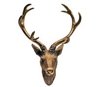 XL corna di cervo testa di cervo corna 10 estremità effetto bronzo 30x18x40 c...