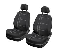 XL Cover Set 2 Fodere Sedile Auto Anteriori Universali Nero - Airbag Compatibili ISOFIX - Elastici Antisudore Impermeabili Lavabili