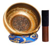 XL Grande campana tibetana dal Nepal - Set tibetano per meditazione - Yoga - Attenzione a scuola e all'asilo - Scatola in carta di Lokta - Incisione in Nepālī