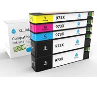 XL-Ink Cartucce d'inchiostro compatibili con HP 973x / HP973x Economy Pack of 5 (CMY + 2X BK: HP 2X L0S07AE, F6T81AE, F6T82AE, F6T83AE. Capacità: 2X 10.000 Pages, 3X 7000 Pages)